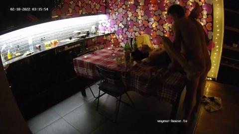 Voyeur-house - Capo and Maurice Tease and sex in LR (Table) Feb 18